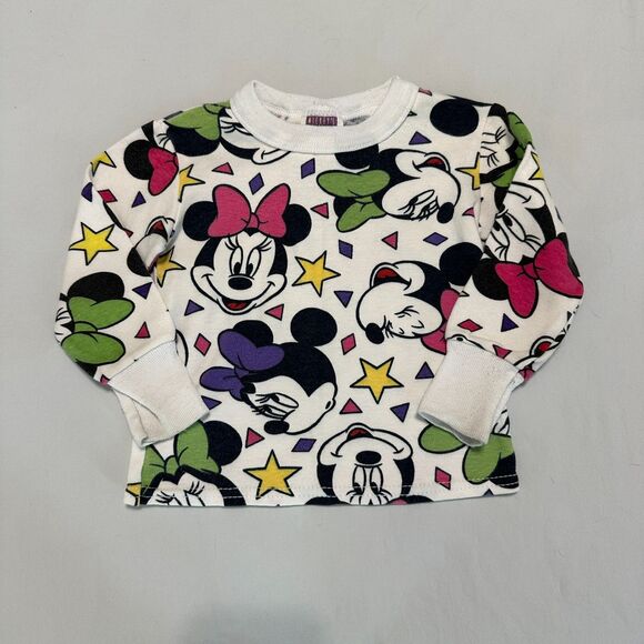 Vintage 90's Disney Minnie Mouse Girls 2T Crewneck Pullover Sweatshirt Cotton - Picture 1 of 6